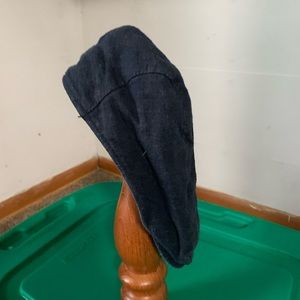 H&M, blue, flat cap, linen / viscose shell, 100% cotton lining